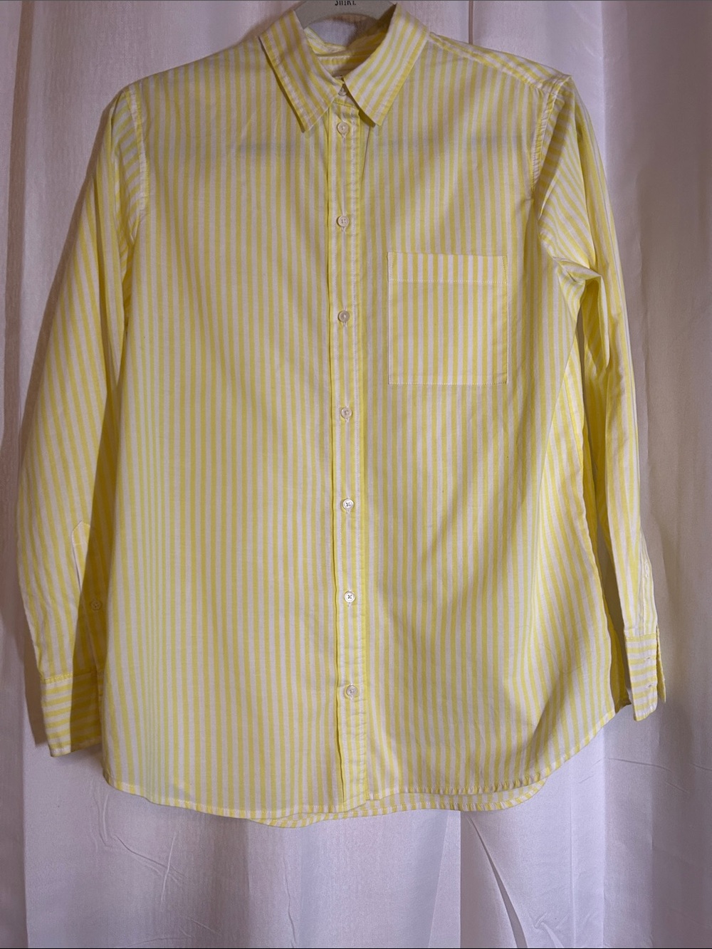 J. Crew Re-Imagined Yellow and White Striped Button-Down Shirt